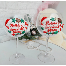 Чаша за вино "Holiday survival glass"