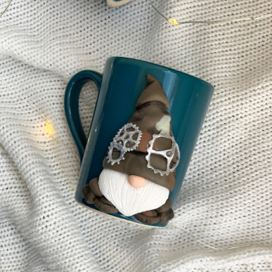 Малка чаша за кафе с гном Steampunk