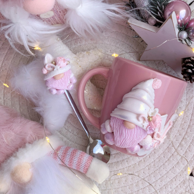 Комплект чаша и лъжичка с гном Блясъчко 