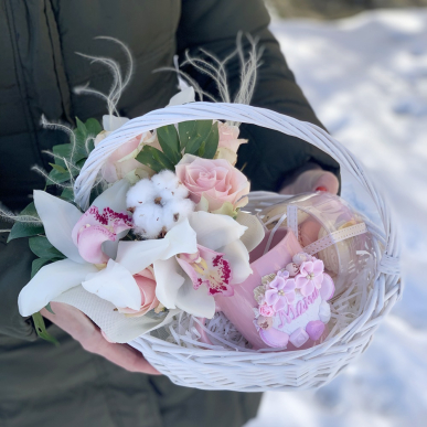 Кошница с чаша "Мама"