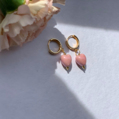 Обици Pink heart 