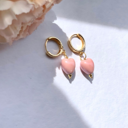 Обици Pink heart 