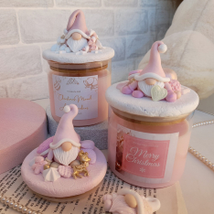 Ароматна соева свещ с гном Dusty pink
