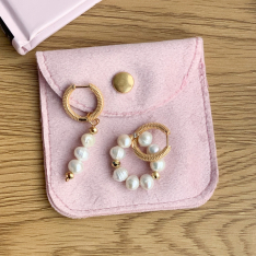 Обици Pearl and heart 