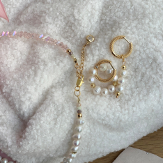 Обици Pearl and heart 