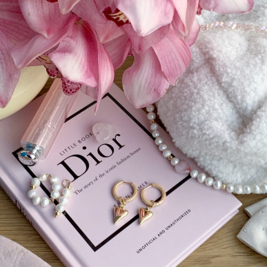 Обици Pearl and heart 