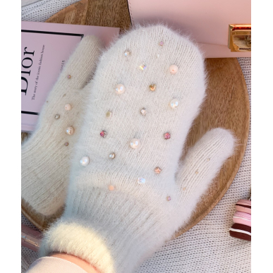 Бели ръкавици "Shine"