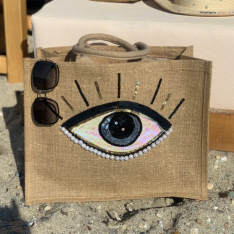 Плажна чанта "Evil eye shiny"