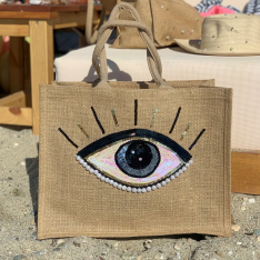 Плажна чанта "Evil eye shiny"