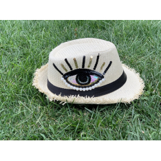 Шапка "Evil eye black and gold"