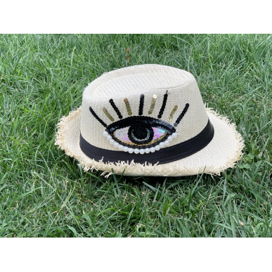 Шапка "Evil eye black and gold"
