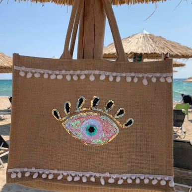 Голяма блестяща плажна чанта  Голяма блестяща плажна чанта