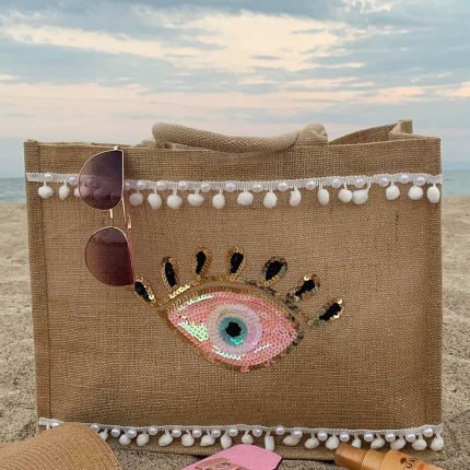 Голяма блестяща плажна чанта 