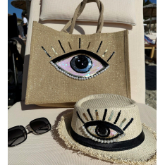 Плажна чанта "Evil eye shiny"