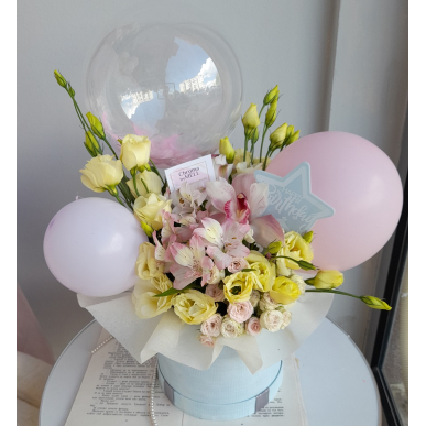 Аранжировка с балони Happy birthday