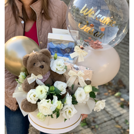 Кутия с мече и балони за момче