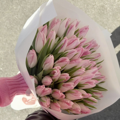 Букет от 51 розови лалета 