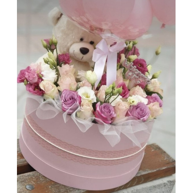 Кутия с мече и балони Welcome girl